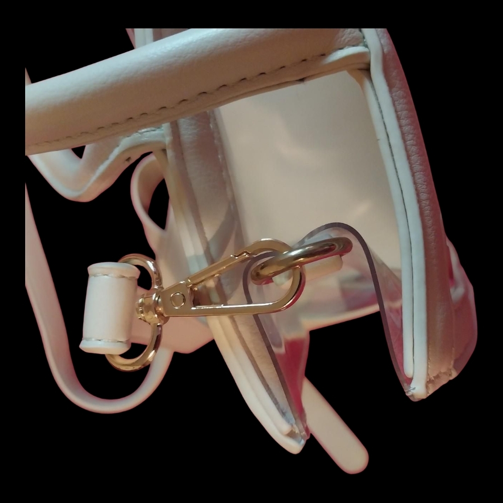 Source Unknown White Clear Tote with Buckle Detail - Picture 13 of 13